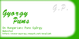 gyorgy puns business card